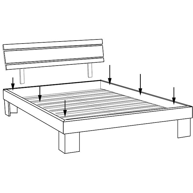 Bett Rhone 140cm Eiche Sonoma/ Weiß