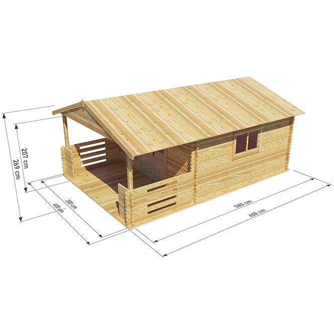 Häuschen Heidi 4x4m + Terrasse 4x2m