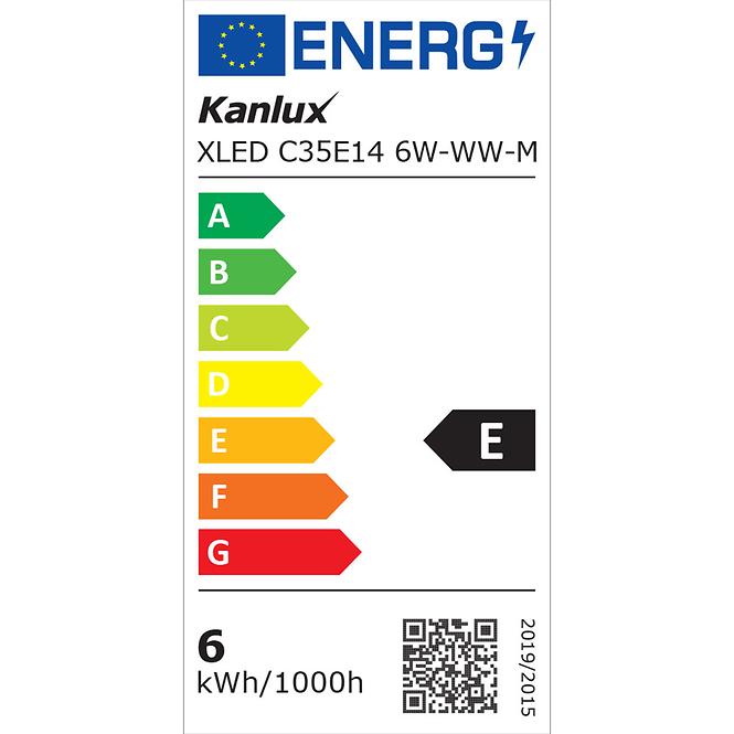 Glühbirne Filament XLED C35 E14 6W-WW