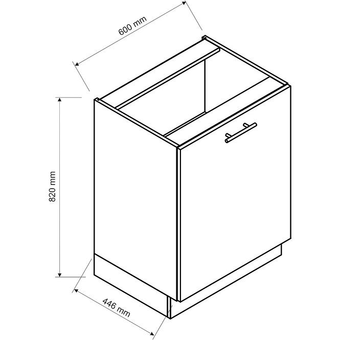 Küchenschrank Paula Weiß D60 P Bb