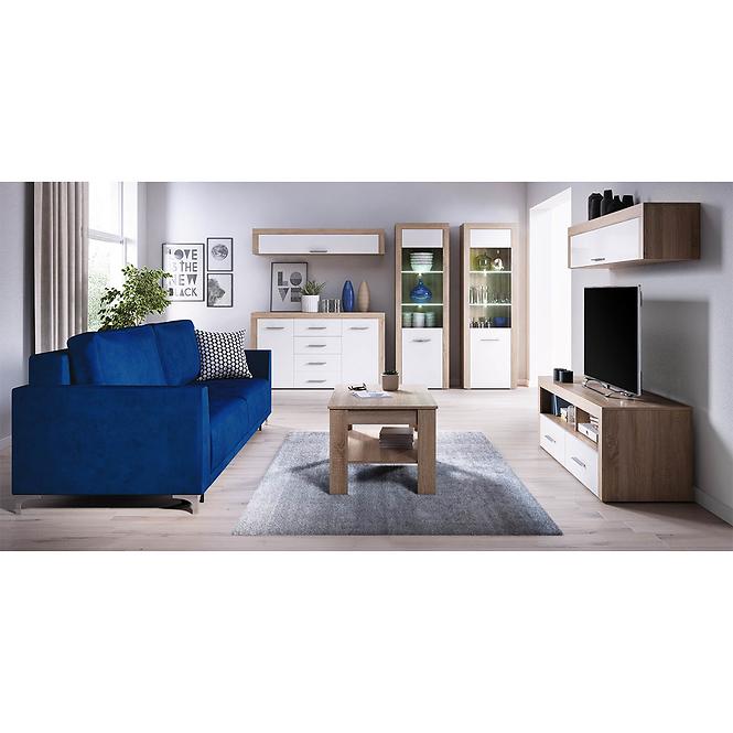 Schrank One 15 Eiche Sonoma/weißer Glanz/Spiegel (Corpus+Frontfarbe)