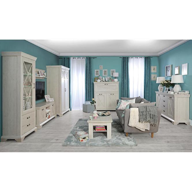 TV Tisch Kashmir 147cm Pina Weiß