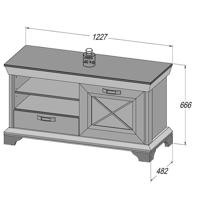TV Tisch Kashmir 122cm Pina Weiß
