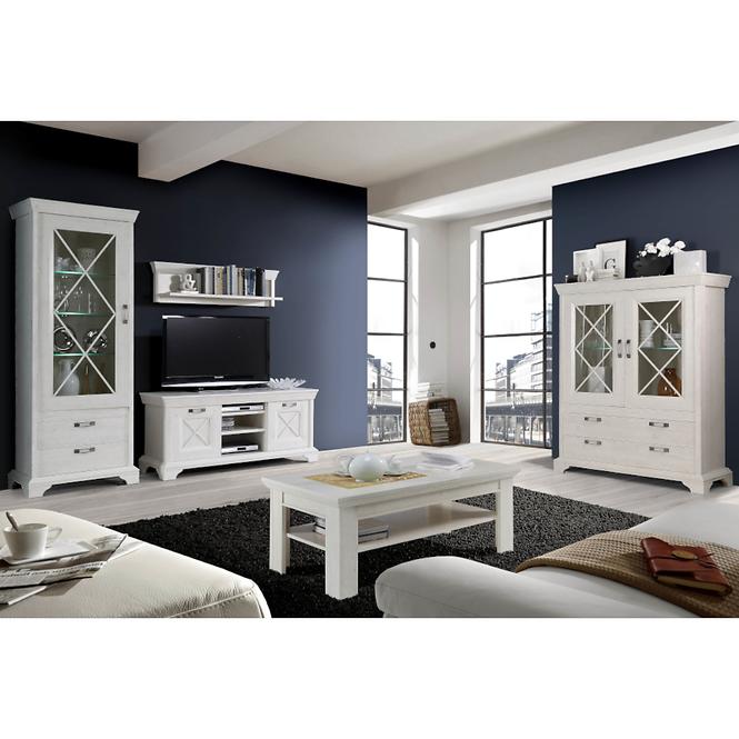 TV Tisch Kashmir 122cm Pina Weiß