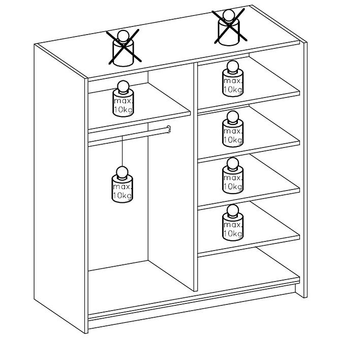 Schrank Avola 150cm Weiß