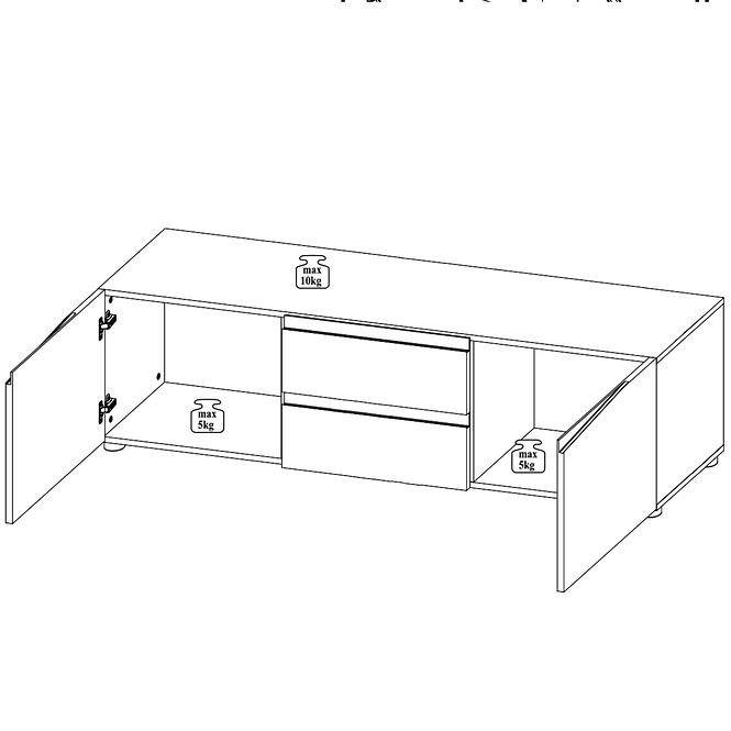 Tv Tisch Lucca 150cm Weiß