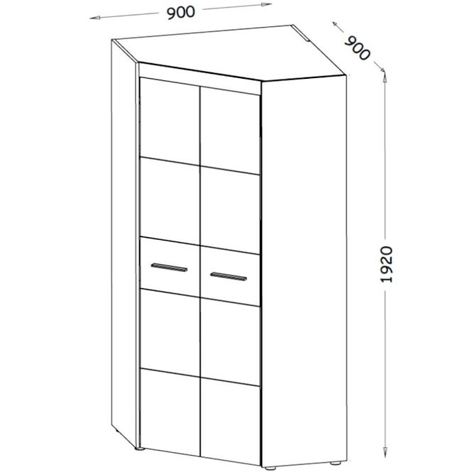 Schrank Titto 90 cm Antacyt/Eiche Sonoma