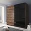 Schrank Galaxy 220cm Eiche Monastery/ Schwarz Gloss,6