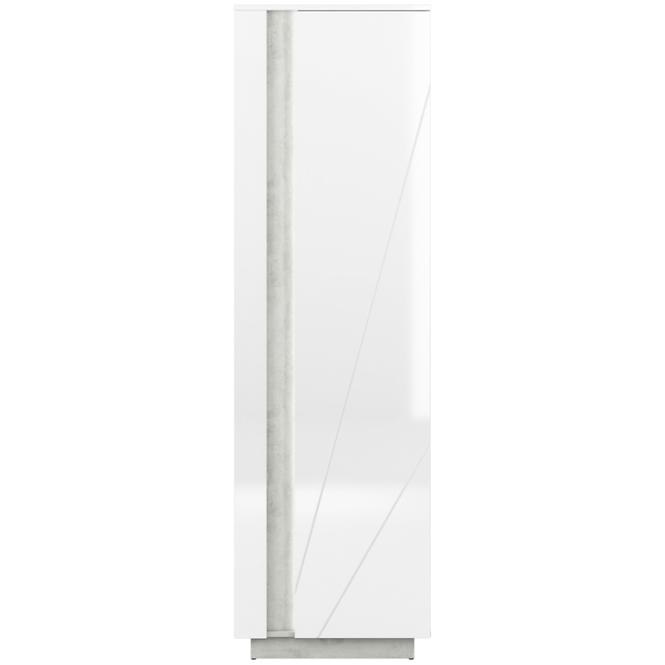 Schrank Lumes 60cm Weiß Glanz/Beton