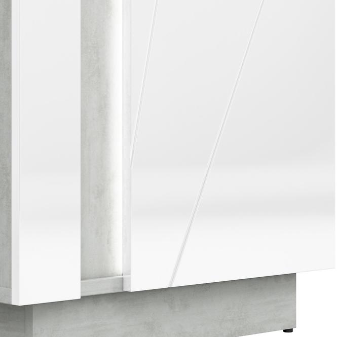 Schrank Lumes 60cm Weiß Glanz/Beton