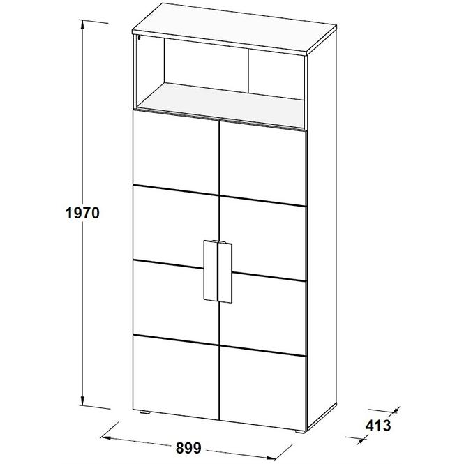 Regal Arkina 90cm Weiß/ Eiche Artisan