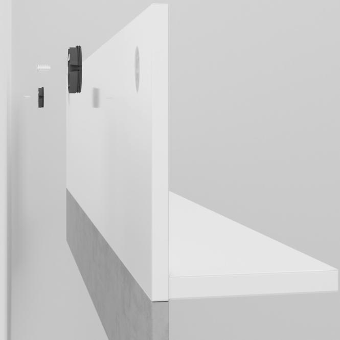 Regal Lumens 120cm Weiß Glanz/Beton