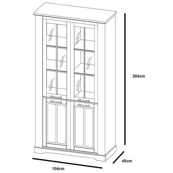 Vitrine Country 104cm Eiche Stirling/Kiefer Andersen