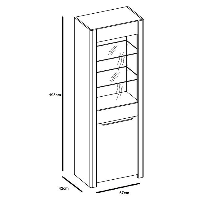 Vitrine Desjo 67cm Eiche San Remo