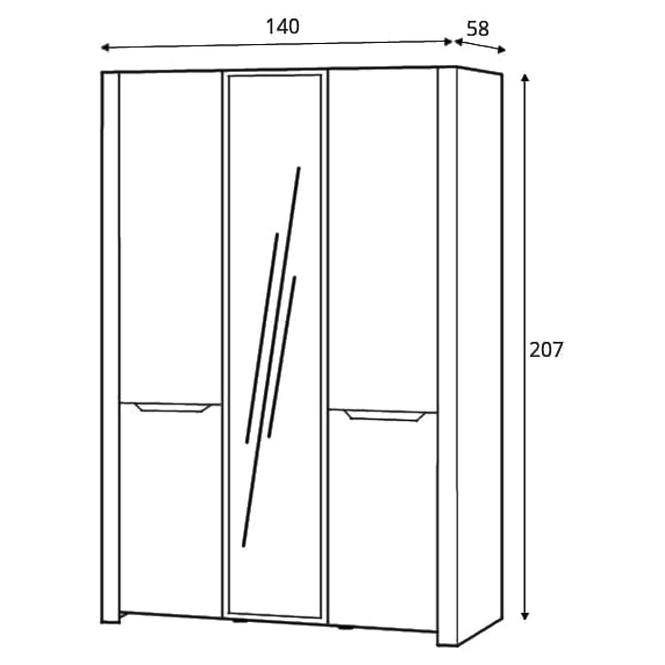 Schrank Desjo 140cm Eiche San Remo