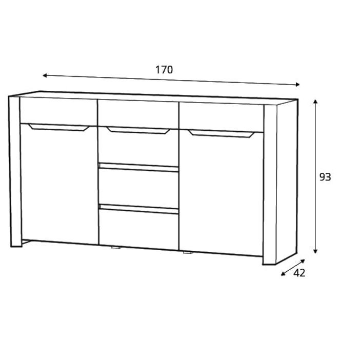 Kommode Desjo 170cm Eiche San Remo
