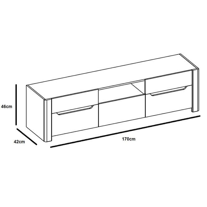 TV Tisch Desjo 170cm Eiche San Remo,2