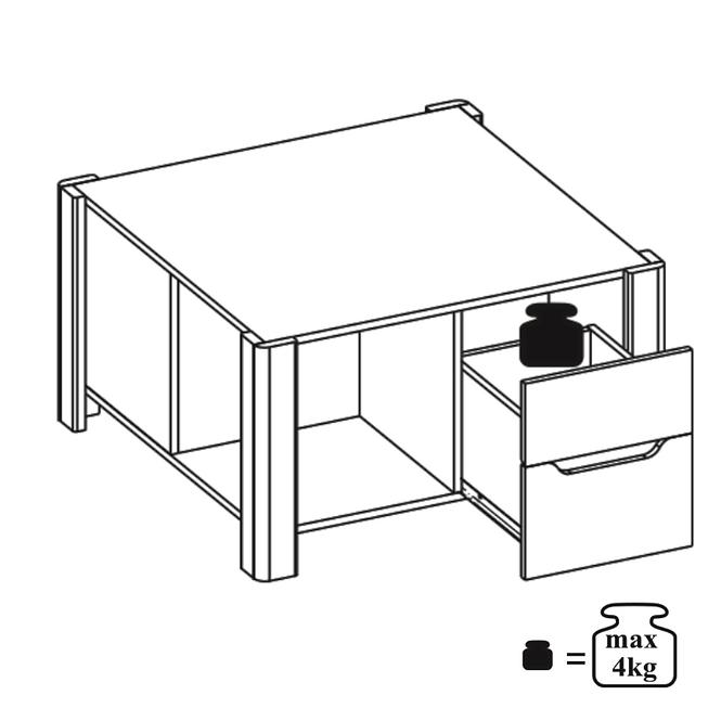 Couchtisch Desjo 80cm Eiche San Remo,3