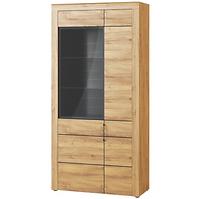 Vitrine Kama 97cm Eiche Carmague/Schwarz Matt