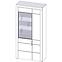 Vitrine Kama 97cm Eiche Carmague/Schwarz Matt,3
