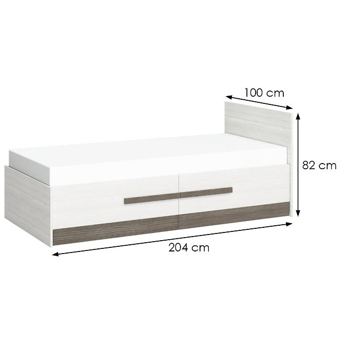 Bett Blanco 100cm Schnee Kiefer/New Grey