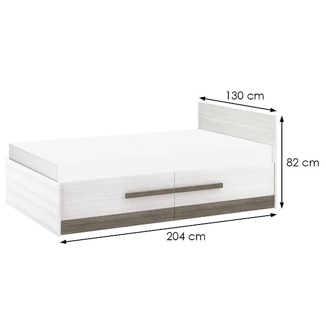 Bett Blanco 130cm Schnee Kiefer/New Grey