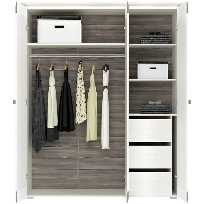 Schrank Blanco 163cm Schnee Kiefer/New Grey