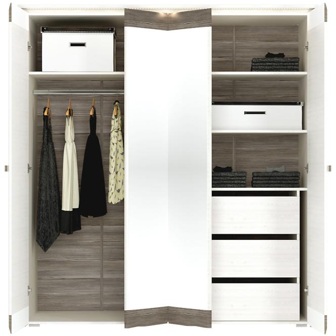 Schrank Blanco 183cm Schnee Kiefer/New Grey