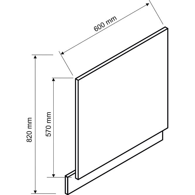 Türen für Einbauspülmaschine 60 P.O.white/black hologram line 596x570