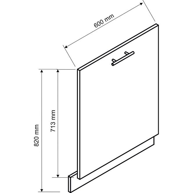 Türen für Einbauspülmaschine 60 P.Z.white/black hologram line