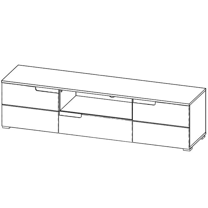 Tv Tisch Selene 165cm Weiß Matte/Glänzend