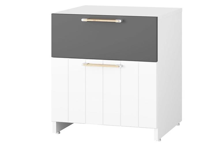 Nachttisch Picolo 46cm Weiß/Grau