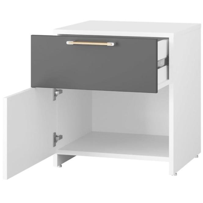 Nachttisch Picolo 46cm Weiß/Grau