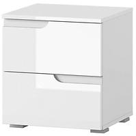 Nachttisch Selene 42cm Weiß Matte/Weiß Glänzend