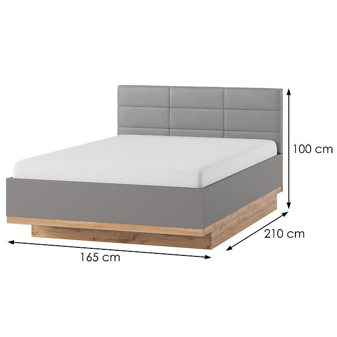 Bett Livorno 160cm Eiche Wotan/Grau-Basalt