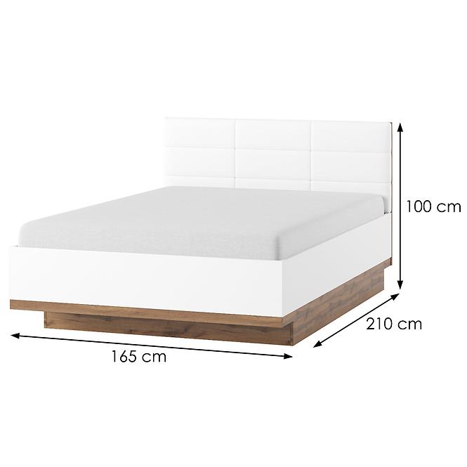 Bett Livorno 160cm Eiche Wotan/Weiß