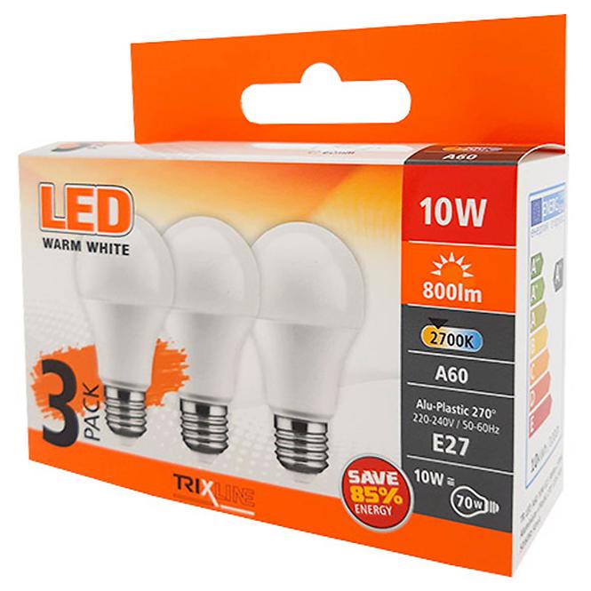 Glühbirne LED (3-PACK) A60 10W E27 2700K