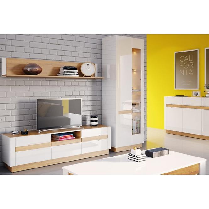 Tv Tisch Visio 160cm Eiche Camargue/Weiß