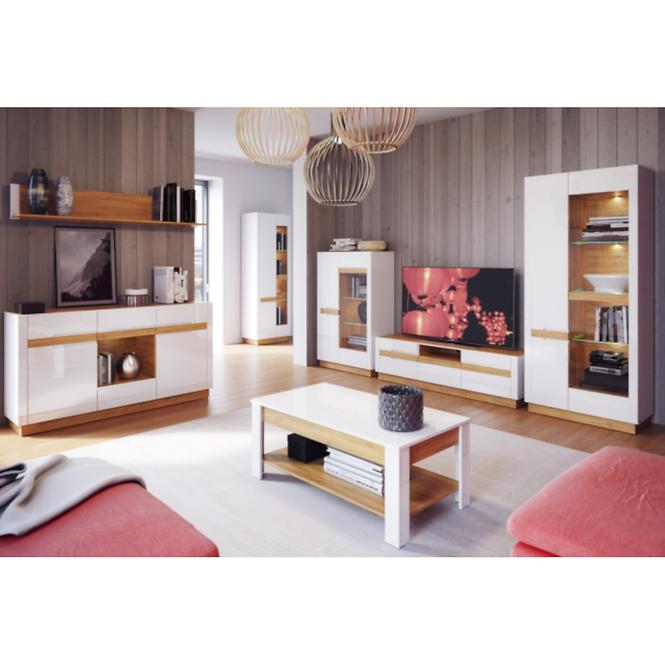 Tv Tisch Visio 160cm Eiche Camargue/Weiß