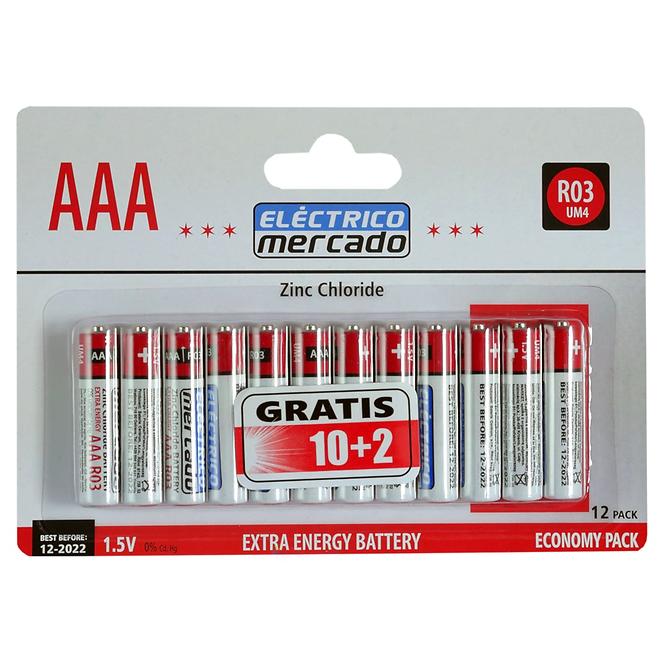 ZnCl-Batterien AAA R03 12pcs