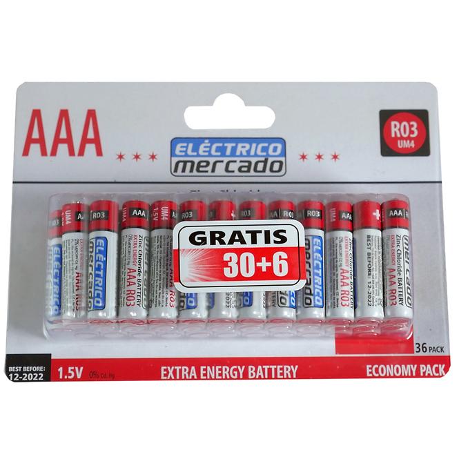 ZnCl-Batterien AAA R03 36pcs