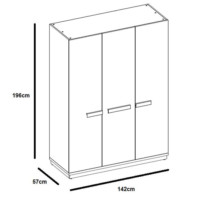 Schrank Wow 142cm Graphit/Grüner Leguan/Eiche Nagano