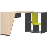 Schreibtisch Wow 130cm Graphit/Grüner Leguan/Eiche Nagano
