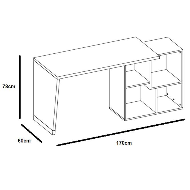 Schreibtisch Wow 130cm Graphit/Grüner Leguan/Eiche Nagano