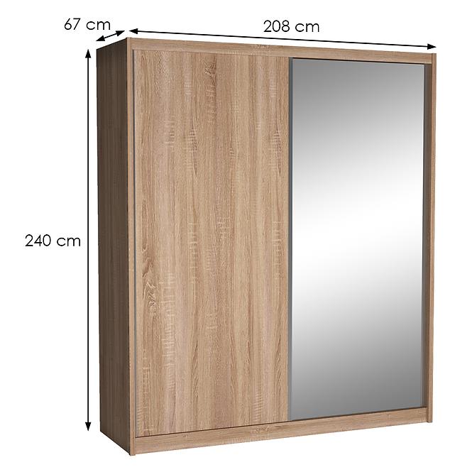 Schrank Maciej 208cm Spiegel Eiche Sonoma