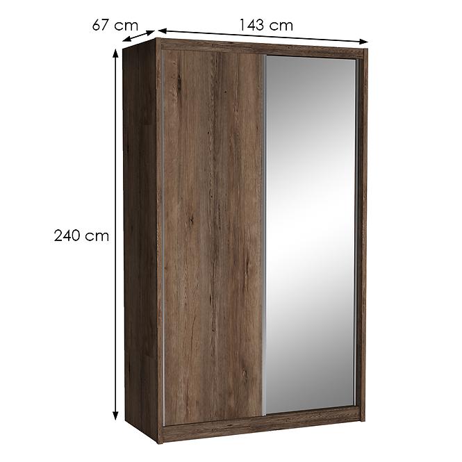 Schrank Mit Spiegel Karol 143cm Eiche Lefkas