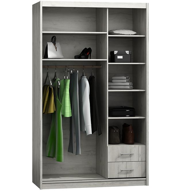 Schrank Mit Spiegel Karol 143cm Eiche Craft Weiß