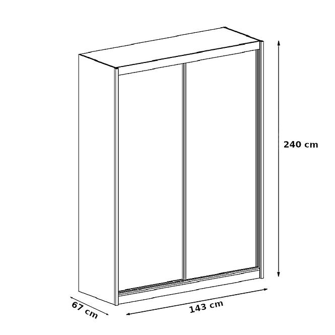 Schrank Mit Spiegel Karol 143cm Eiche Craft Weiß