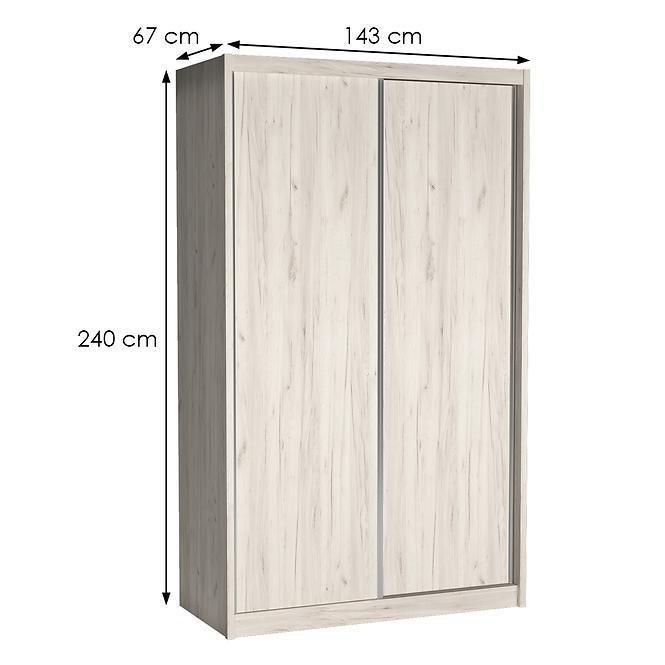 Schrank Karol 143cm Dub Craft Weiß