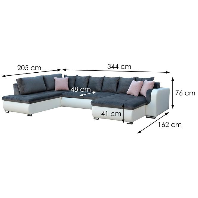 Ecksofa Fado U links Madryt 120+Orinoco 96+Malmo 61